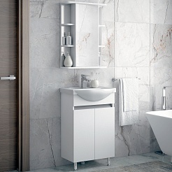 Corozo Мебель для ванной Джуно 50 М белая – фотография-1